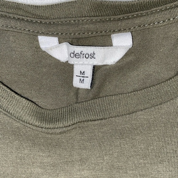 Women’s Defrost stretchy cotton Crop top T-Shirt‎ kaki size Medium - Picture 2 of 7